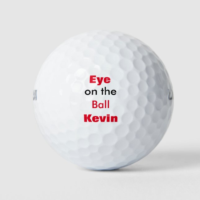 Eye on the Ball Name Text> Personalized Golf Balls (Front)