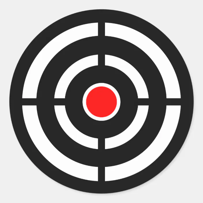 eye on the target bullseye print classic round sticker zazzle com