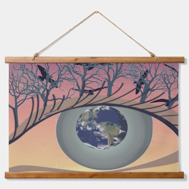 Eye on the World – Nature & Earth Art  Hanging Tapestry (Front)