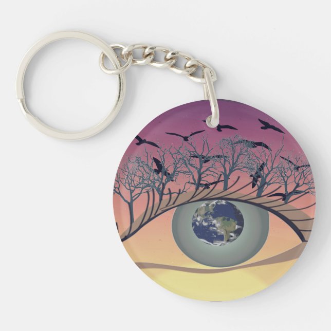 Eye on the World – Nature & Earth Art  Keychain (Front)