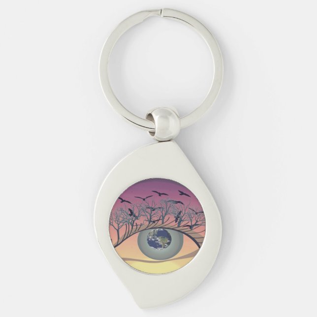 Eye on the World – Nature & Earth Art  Keychain (Front)