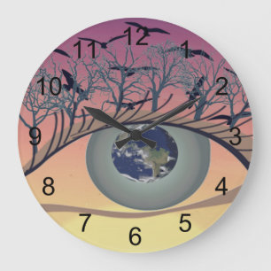 Eye on the World – Nature & Earth Art Large Clock