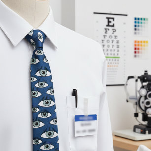 Eye Pattern Vision Theme Optometrist Ophthalmologi Neck Tie