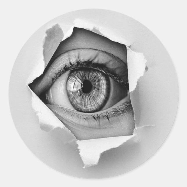 eye peep hole classic round sticker (Front)
