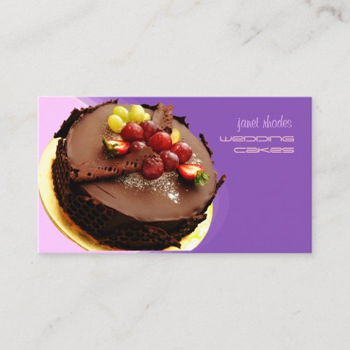 Eye popping chocolate cake, bakers business cards
