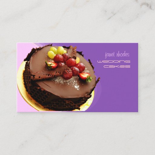 Customizable Eye popping chocolate cake, bakers business cards