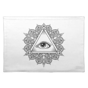 Eye Pyramid Symbol Doodle Placemat