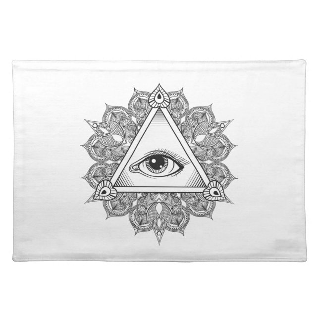 Eye Pyramid Symbol Doodle Placemat (Front)
