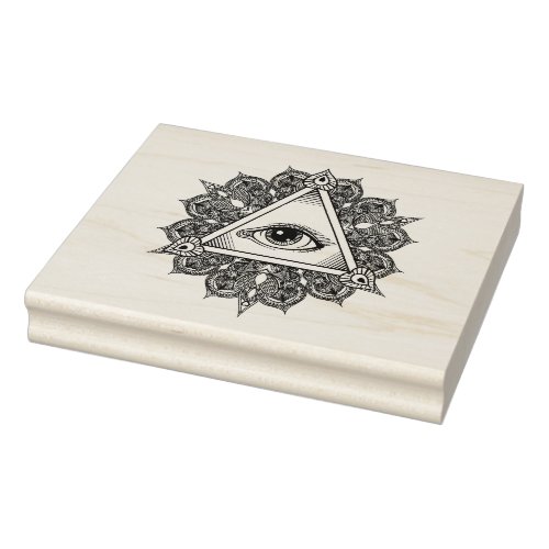 Eye Pyramid Symbol Doodle Rubber Stamp