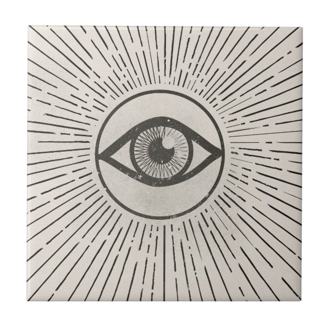 Eye Retro Space Art Ceramic Tile (Front)