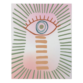 Eye Rising Boho Art Faux Canvas Print