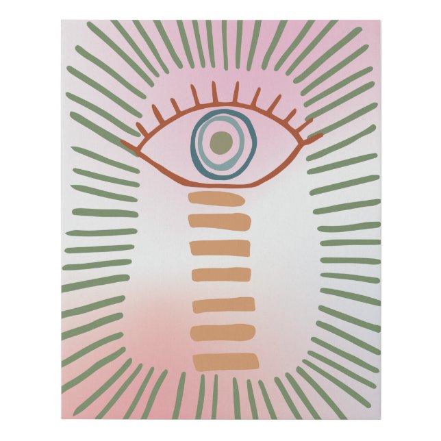 Eye Rising Boho Art Faux Canvas Print (Front)
