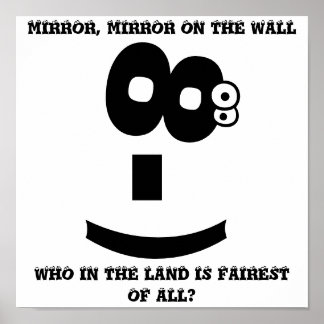 Eye-Rolling emoticon magical mirror Poster
