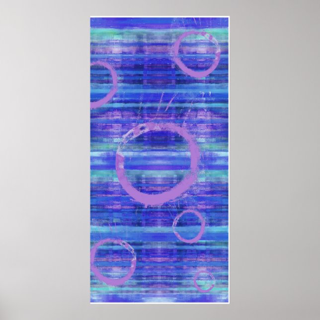 Eye See Blue Abstract Art Painting Poster Print (Front)