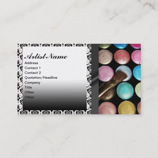 Customizable Eye Shadow Palete Make Up Artist Business Card Templates