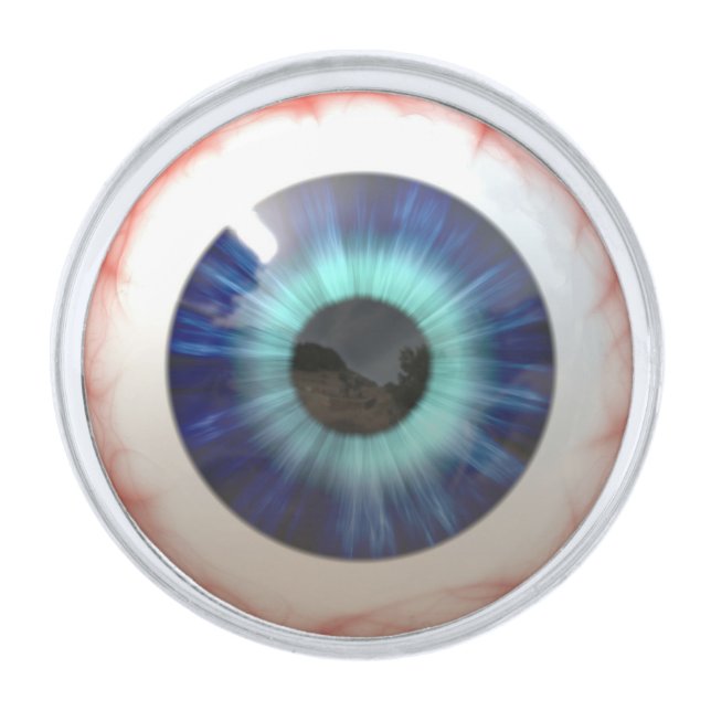 Eye Silver Finish Lapel Pin (Front)