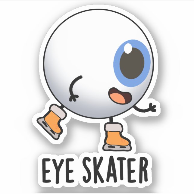 Eye Skater Funny Ice Skating Pun  Sticker (Front)
