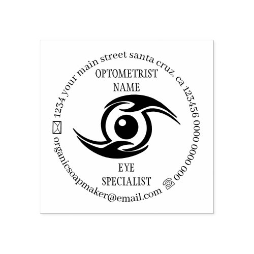 Eye specialist optometrist rubber stamp