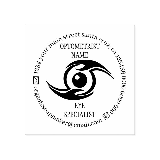 Eye specialist optometrist rubber stamp