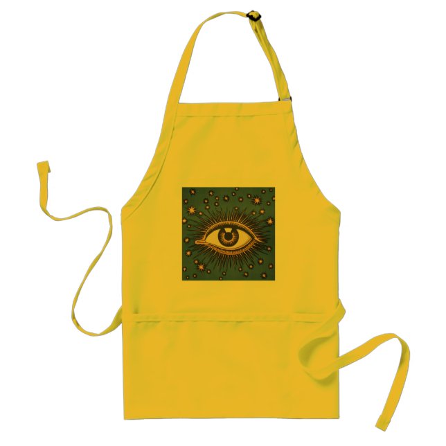 Eye Stars Moon Celestial Nouveau Adult Apron (Front)