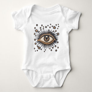 Eye Stars Moon Celestial Nouveau Baby Bodysuit
