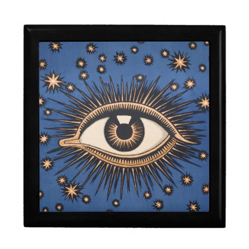 Eye Stars Moon Celestial Nouveau Jewelry Box