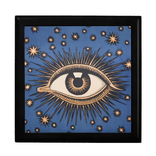 Eye Stars Moon Celestial Nouveau Jewelry Box (Front)