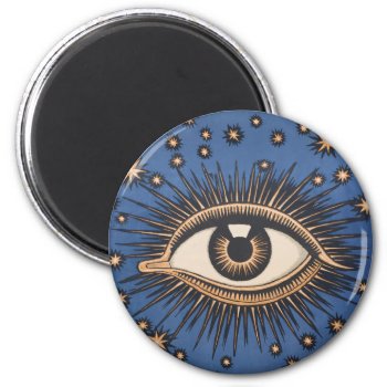 Eye Stars Moon Celestial Nouveau Magnet by antiqueart at Zazzle