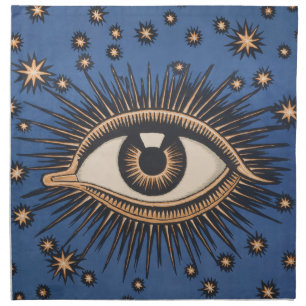 Eye Stars Moon Celestial Nouveau Napkin