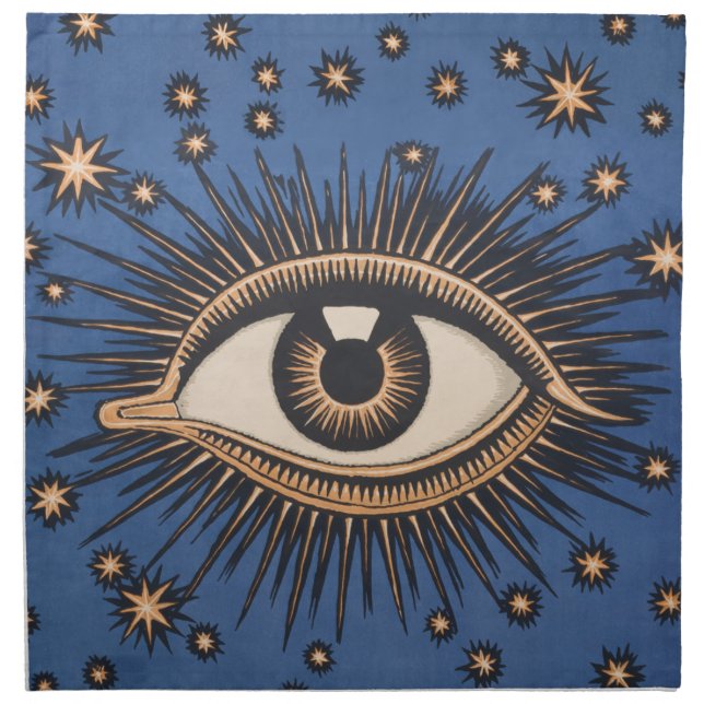 Eye Stars Moon Celestial Nouveau Napkin (Front)