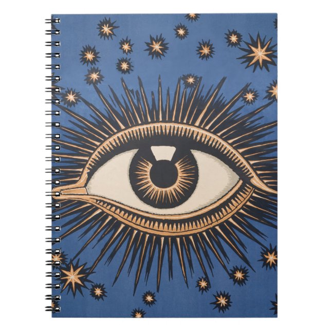 Eye Stars Moon Celestial Nouveau Notebook (Front)