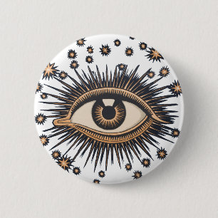 Eye Stars Moon Celestial Nouveau Pinback Button