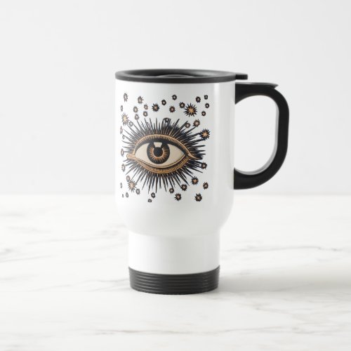 Eye Stars Moon Celestial Nouveau Travel Mug