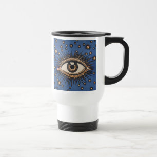 Eye Stars Moon Celestial Nouveau Travel Mug