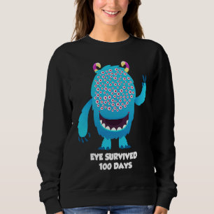 Eye survived 100 days of school 100th day of schoo sweatshirt