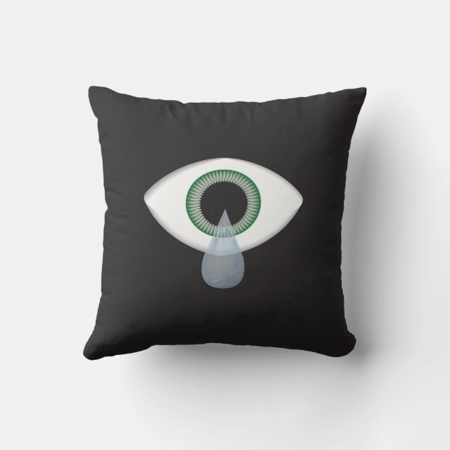 Eye Tear Throw Pillow (Back)