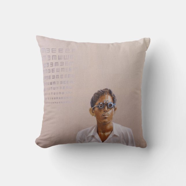 Eye Test 3 Medinipur India Throw Pillow (Front)