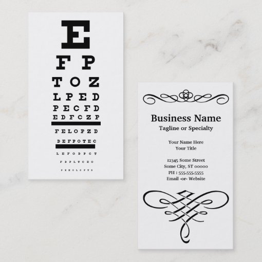 eye test business card Zazzle