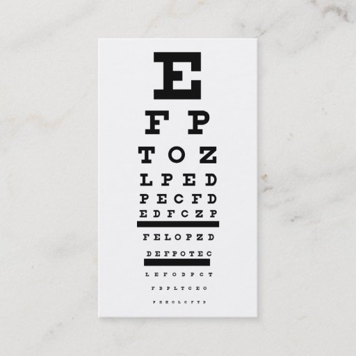 Customizable eye test business card templates