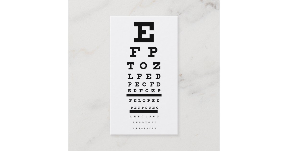eye test business card Zazzle