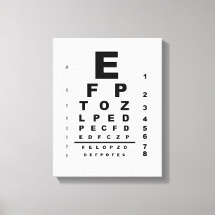 Eye Test Chart Canvas Print