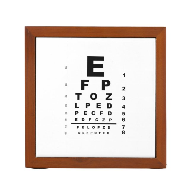 Eye Test Chart Desk Organizer (Front)