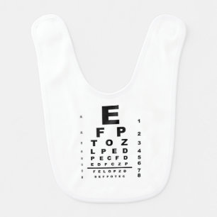 Eye Test Chart Exam Baby Bib