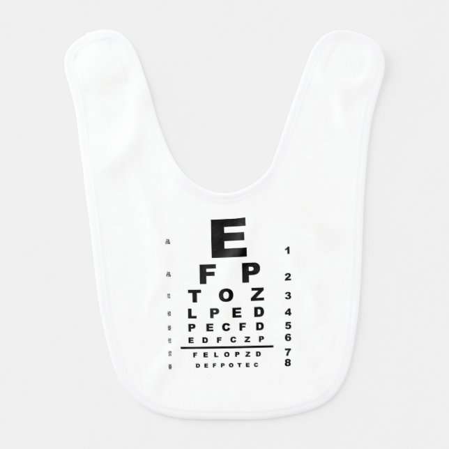 Eye Test Chart Exam Baby Bib (Front)