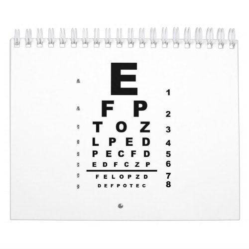 Eye Test Chart Exam Calendar