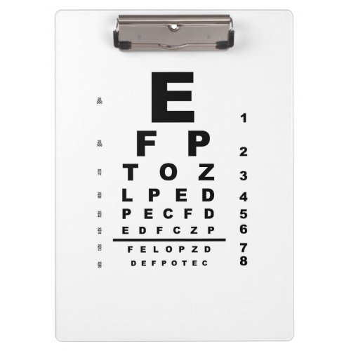 Eye Test Chart Exam Clipboard