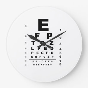 Eye Test Chart Exam Large Clock