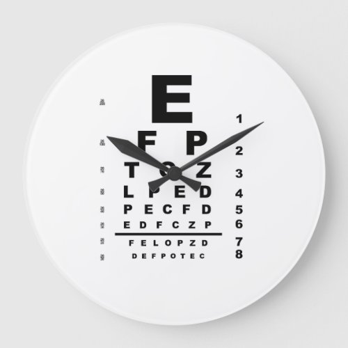 Eye Test Chart Exam Large Clock