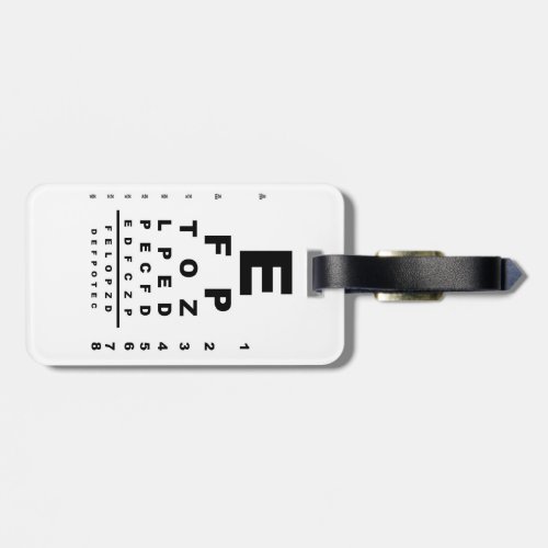 Eye Test Chart Exam Luggage Tag