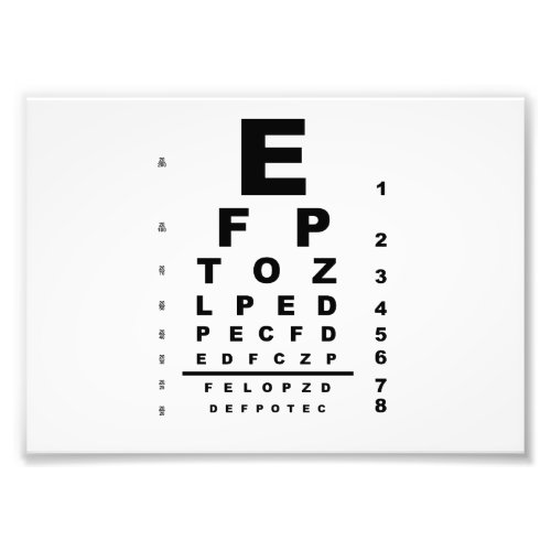Eye Test Chart Exam Photo Print